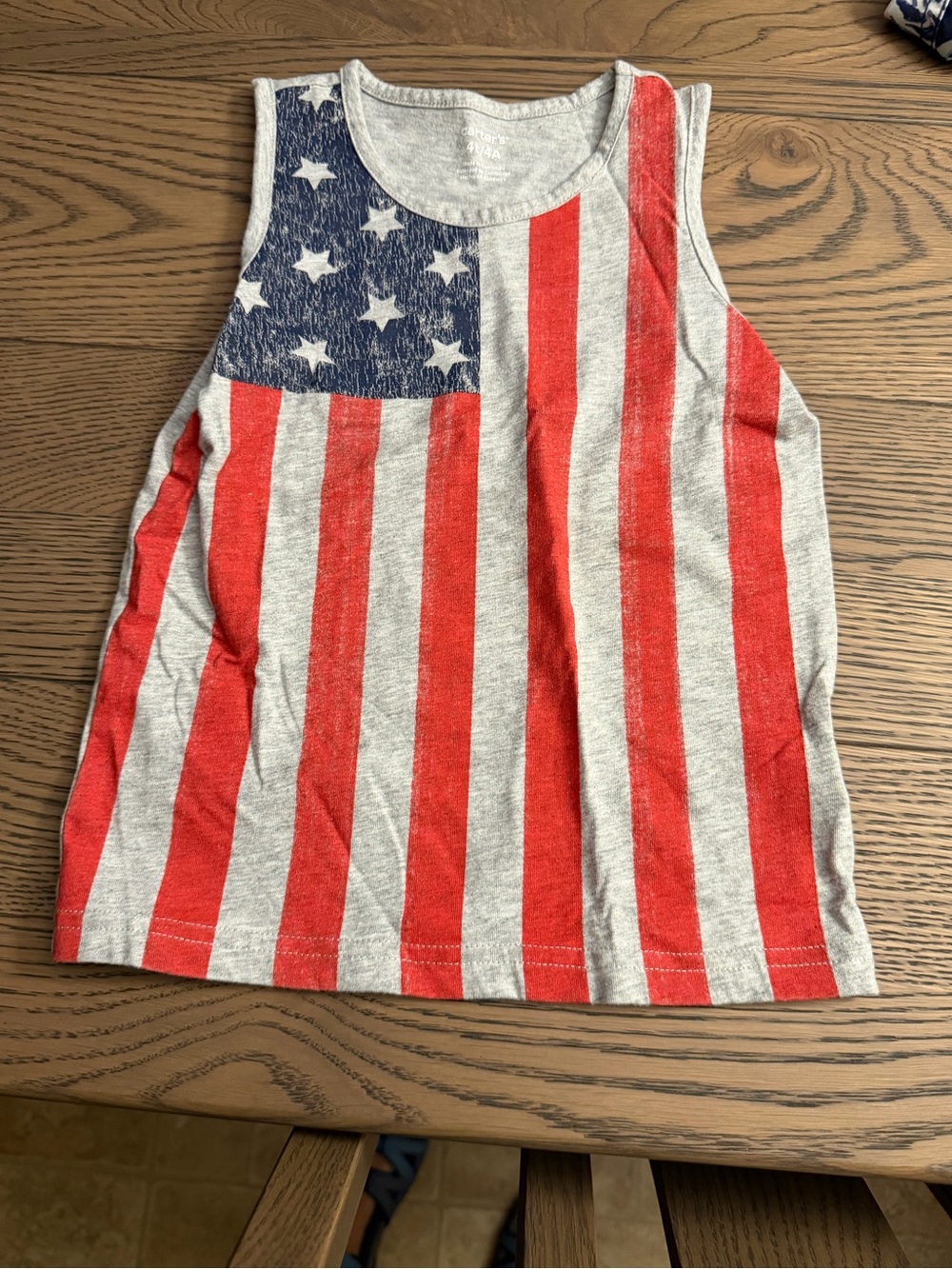 Kids American Flag Tank Top - Red, Blue & Gray